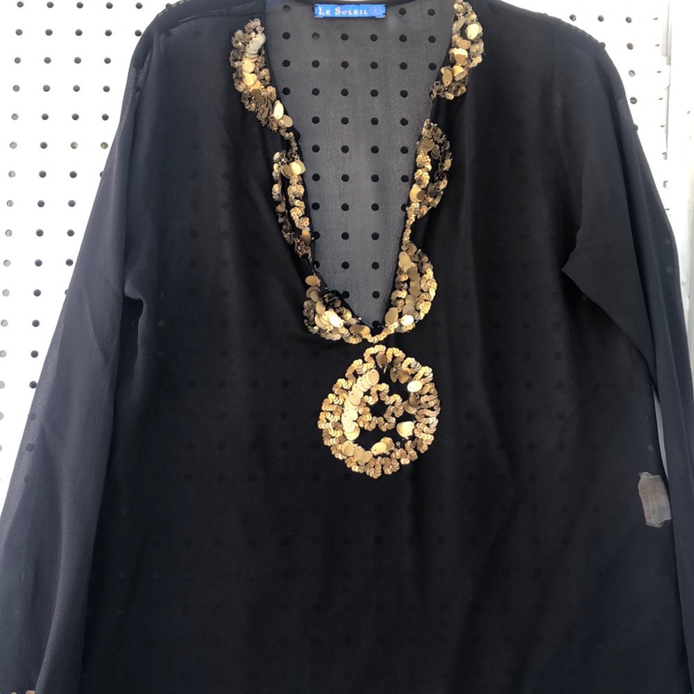 Le Soleil Black long Sleeve top size Small